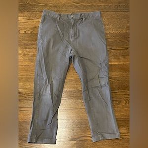 Elwood Mens 32x29 Relaxed Fit Chino Pants Cuffed Ankle Gray Cotton